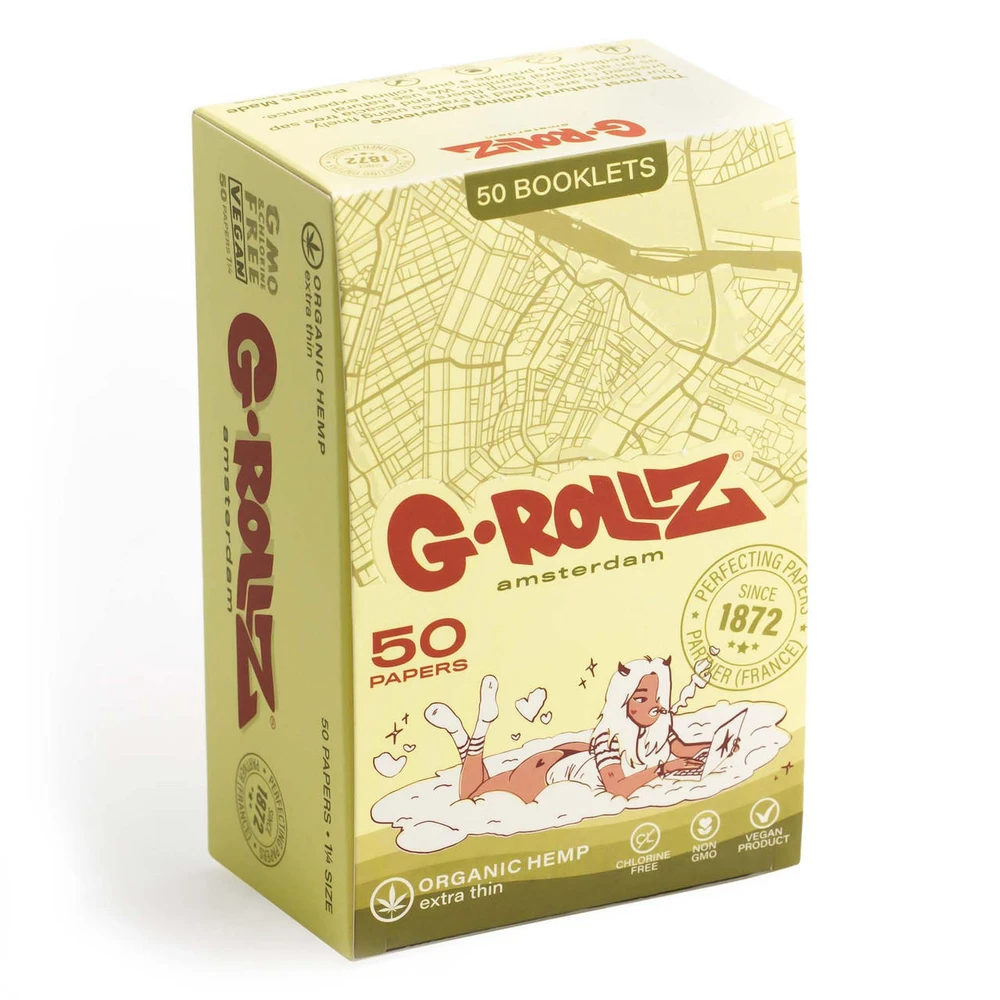 G-ROLLZ - ORGANIC HEMP EXTRA THIN 1¼ PAPERS - 50CT DISPLAY