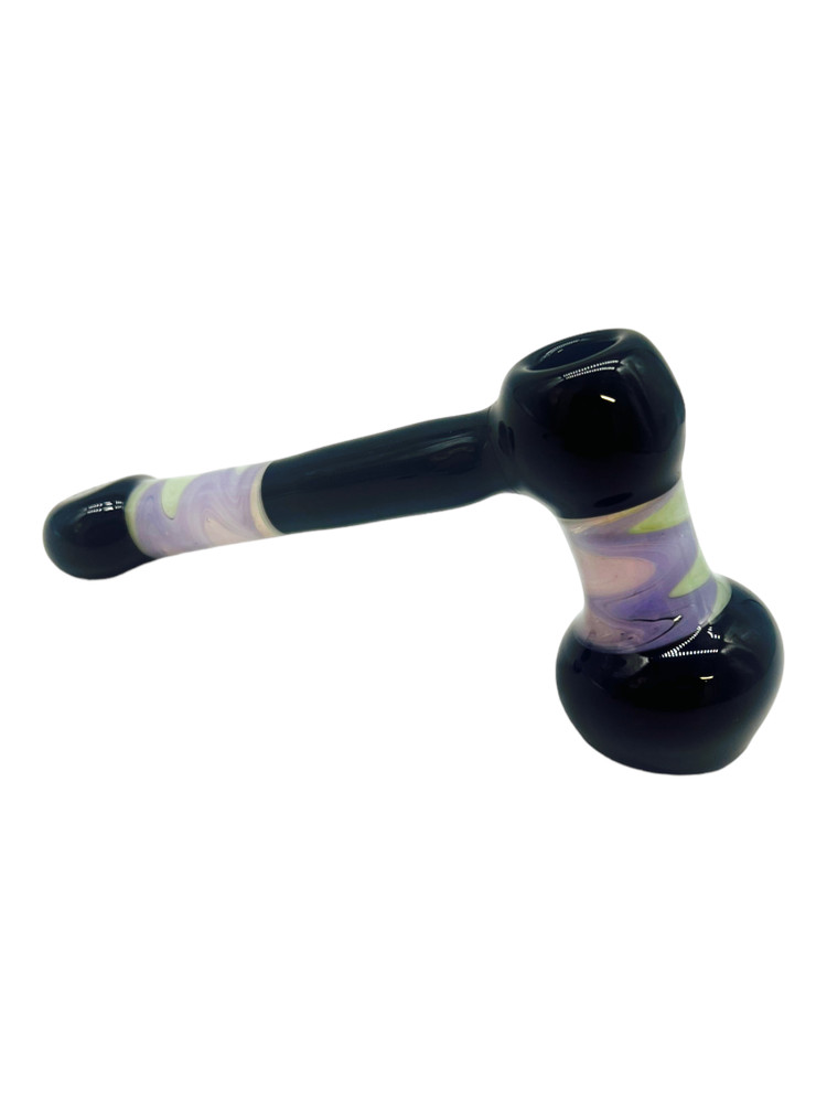 METRIX BLACK AND MILKY SHERLOCK HANDPIPE 6"