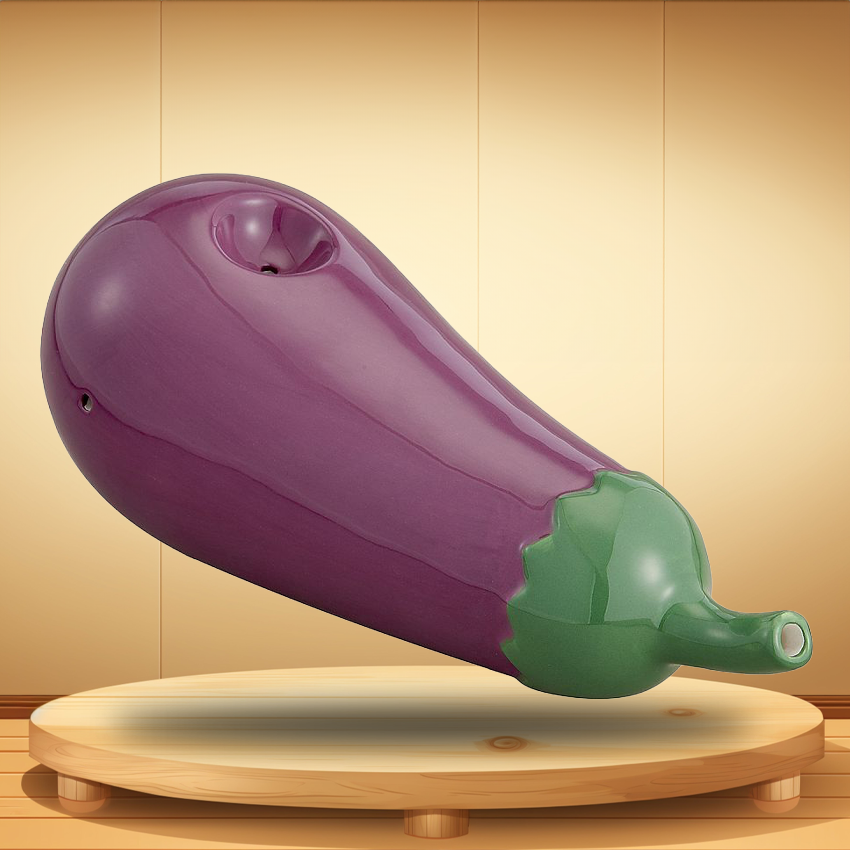 EGGPLANT SHAPE MUG CERAMIC HANDPIPE - 1CT