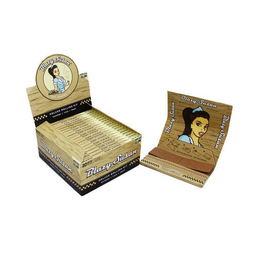BLAZY SUSAN UNBLEACHED KING SIZE DELUXE ROLLING KIT - 20CT DISPLAY