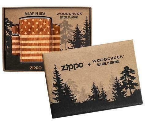 ZIPPO - WOODCHUCK USA AMERICAN FLAG WRAP - 1CT