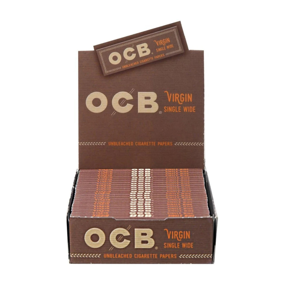 OCB VIRGIN SINGLE WIDE ROLLING PAPER - 24CT DISPLAY