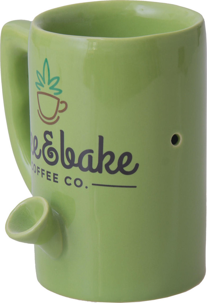 WAKE AND BAKE CO. PORCELAIN PIPE MUG 5" (WP101)