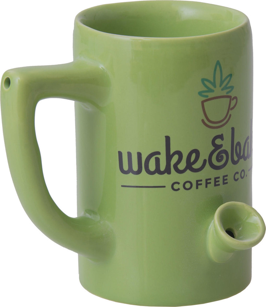 WAKE AND BAKE CO. PORCELAIN PIPE MUG 5" (WP101)