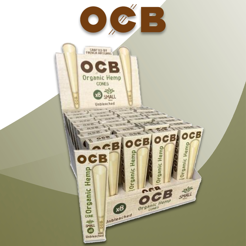 OCB ORGANIC HEMP 78MM CONE DISPLAY - 32ct x 8pcs