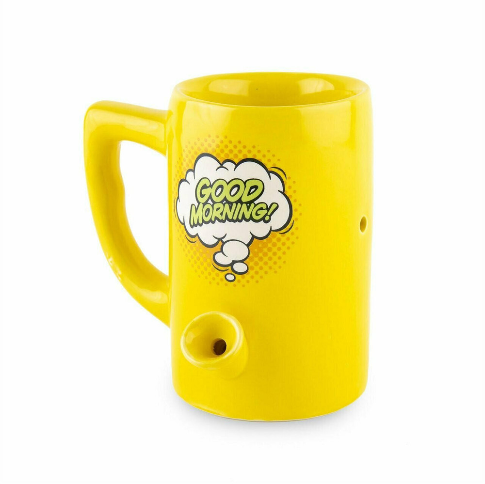 YELLOW GOOD MORNING PORCELAIN MUG 5" (WP107)
