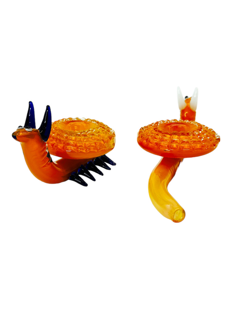 YELLOW FUMED SNAIL MIX COLOR PREMIUM HANDPIPE 7"