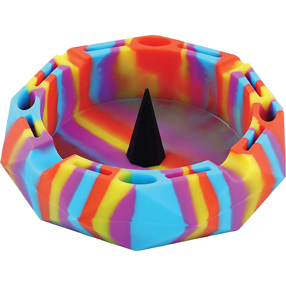 FUJIMA DIAMOND SILICONE ASHTRAY - 4.5IN - DISPLAY OF 6