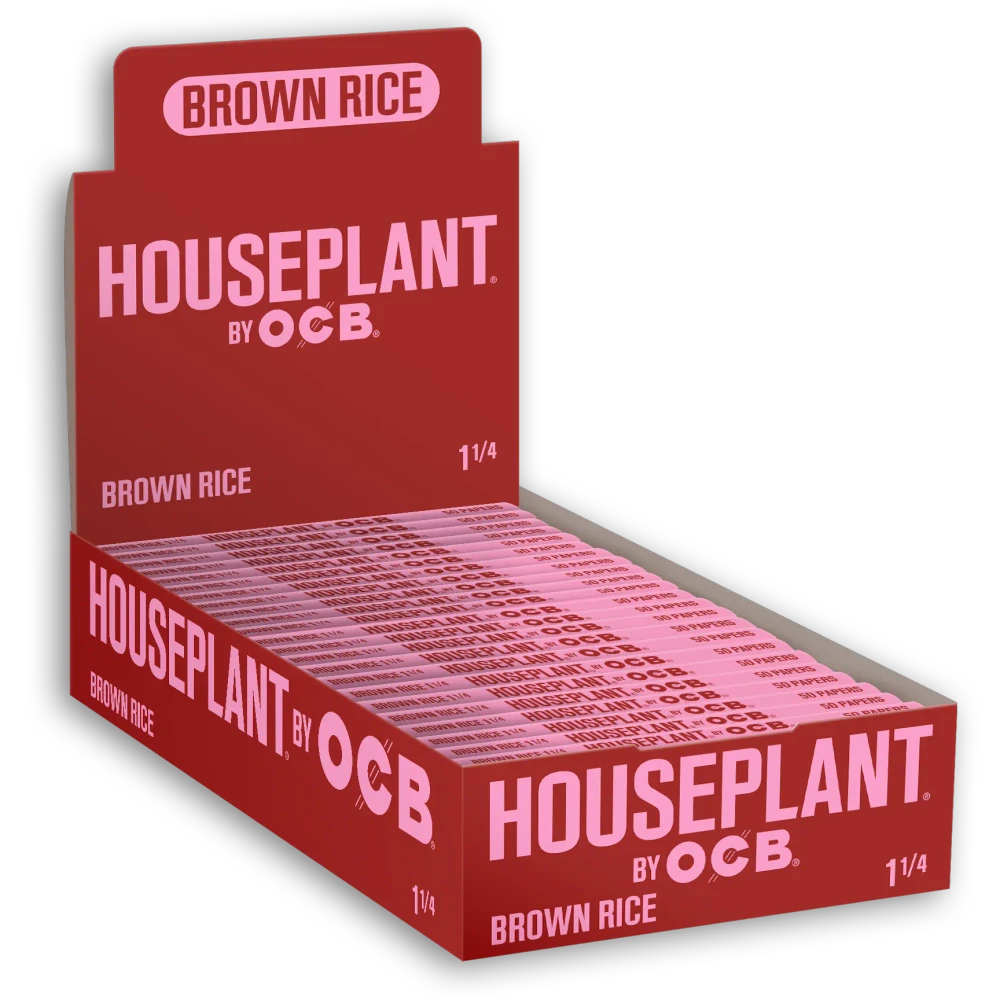 HOUSEPLANT BY OCB 1 1/4 BROWN RICE PAPER 50-PACK - DISPLAY OF 24