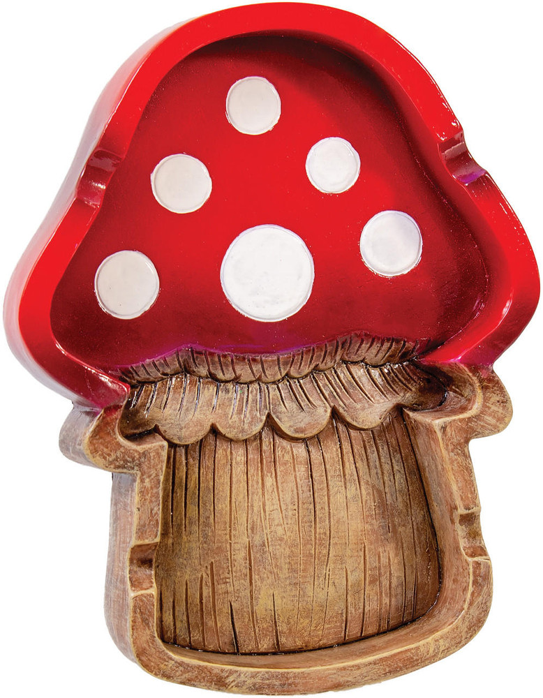FUJIMA MUSHROOM SHAPE POLY STONE ASHTRAY - 8CT
