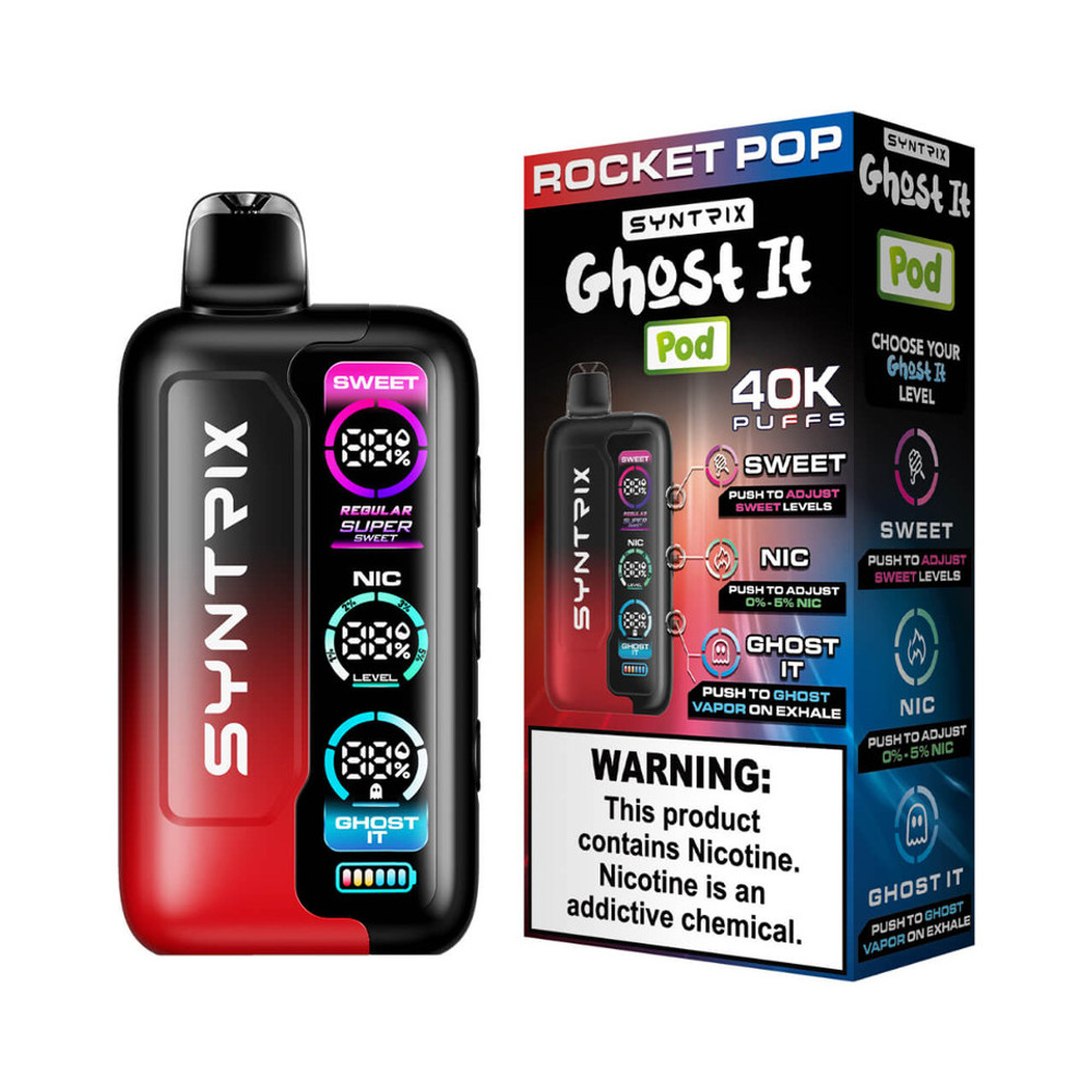 SYNTRIX GHOST IT X POD 40,000 PUFFS DISPOSABLE VAPE - DISPLAY OF 5