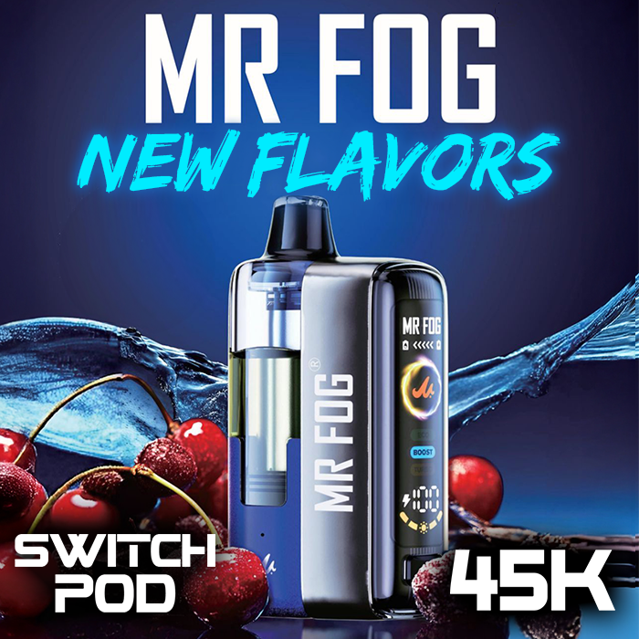 MR FOG SWITCH 45,000 PUFFS (FULL KIT) DISPOSABLE VAPE - DISPLAY OF 5