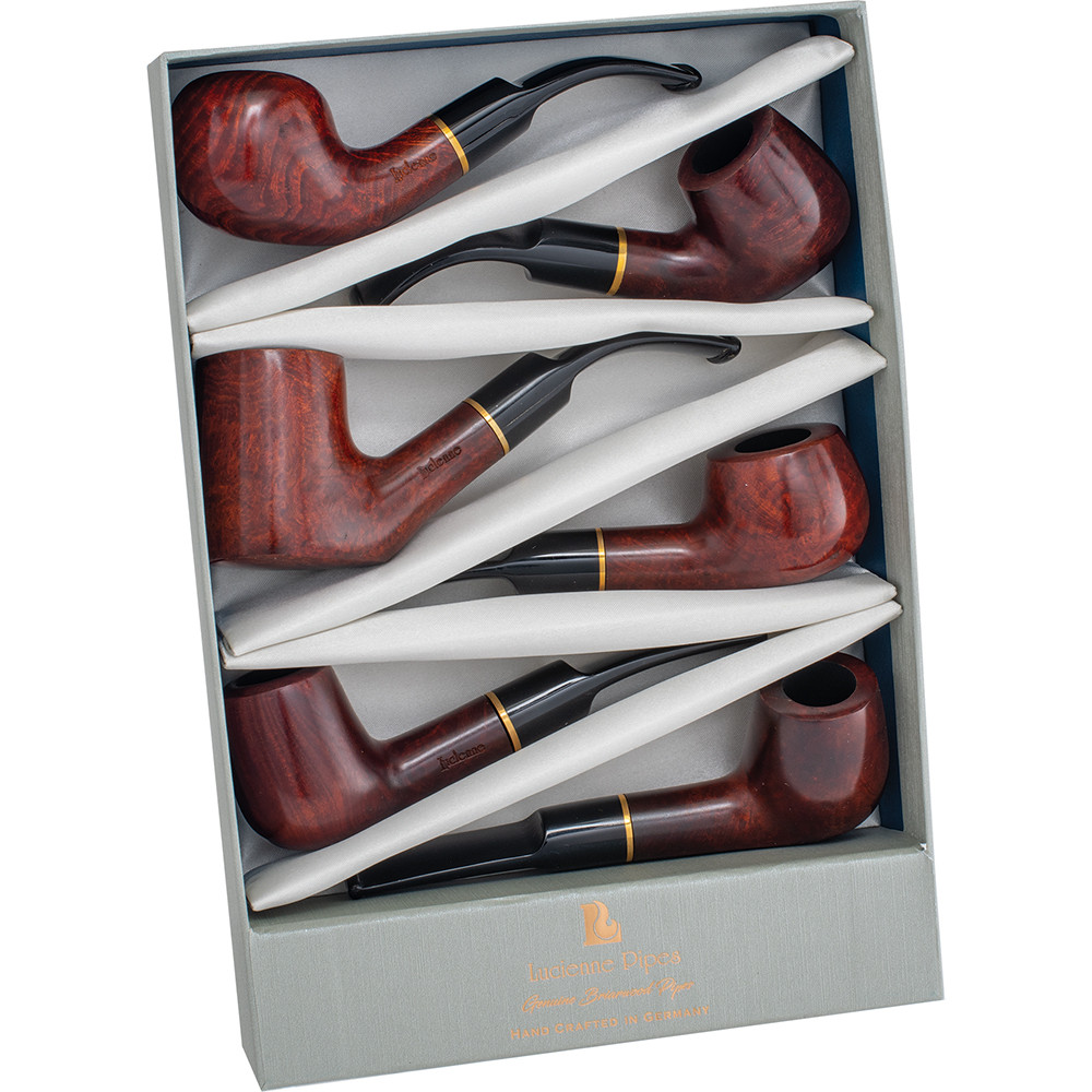 DARK BRIARWOOD PIPE USE 9MM FILTER - DISPLAY OF 6