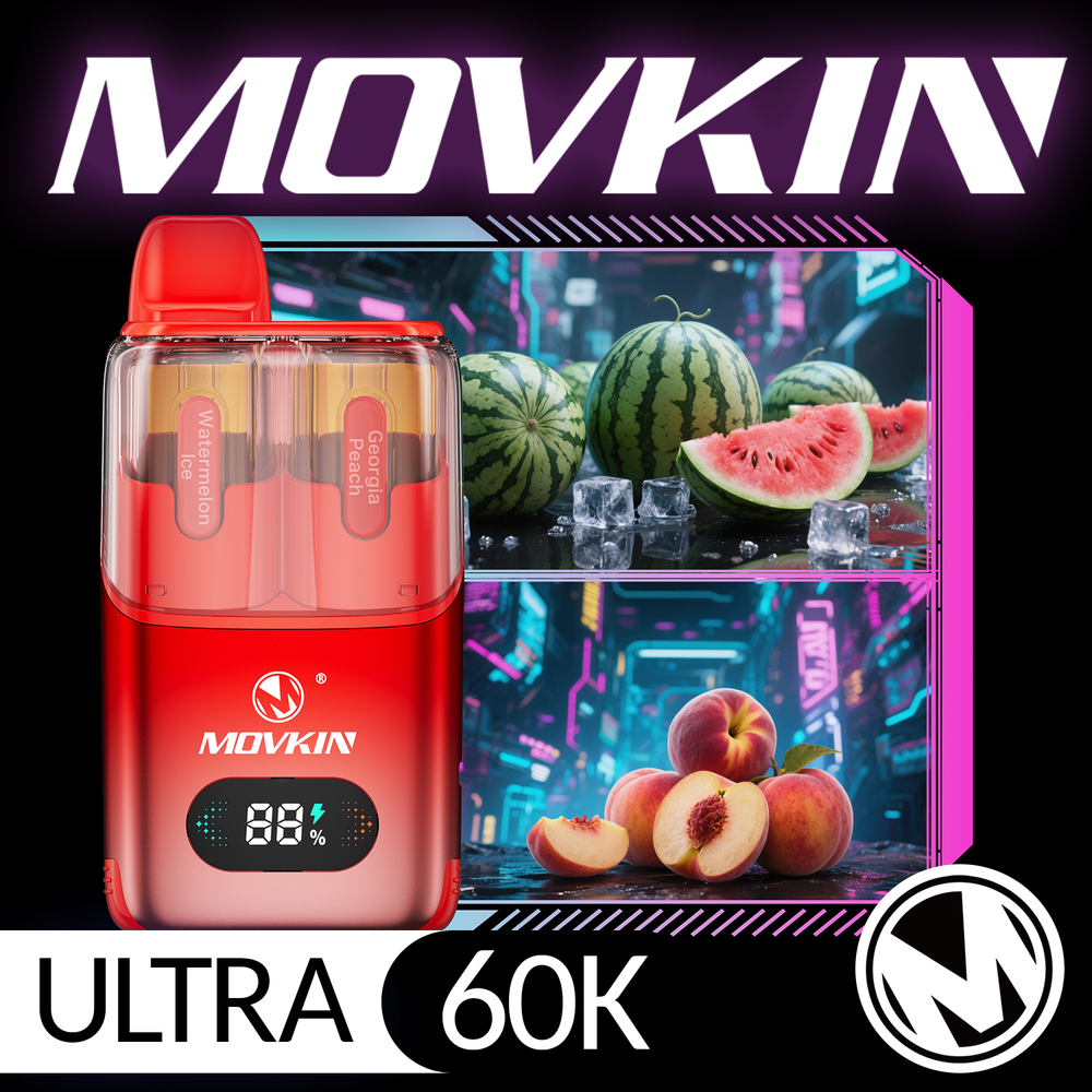 MOVKIN ULTRA 60,000 PUFFS DUAL FLAVOURS DISPOSABLE VAPE (FULL KIT) - DISPLAY OF 5