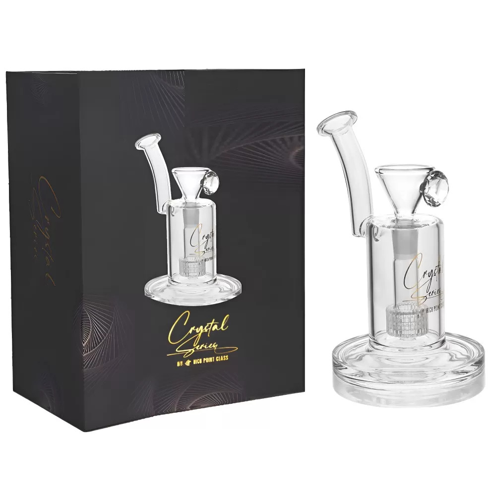 CRYSTAL SERIES BY HPG - 8" LOW PROFILE DOWN STEM MATRIX PERC WATER PIPE