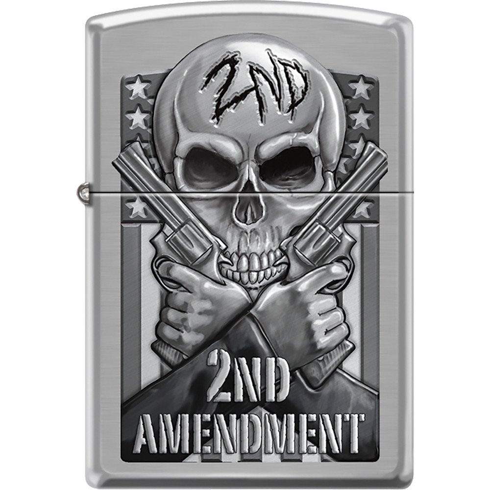 ZIPPO 2ND AMENDMENT SKULL/PISTOLS DESIGN LIGHTER
