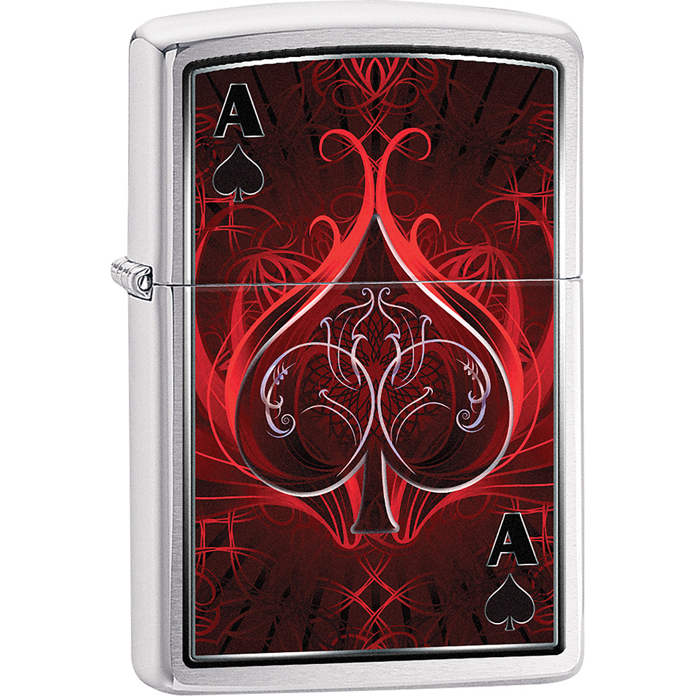 ZIPPO RED BLACK FUSION ACE OF SPADES LIGHTER
