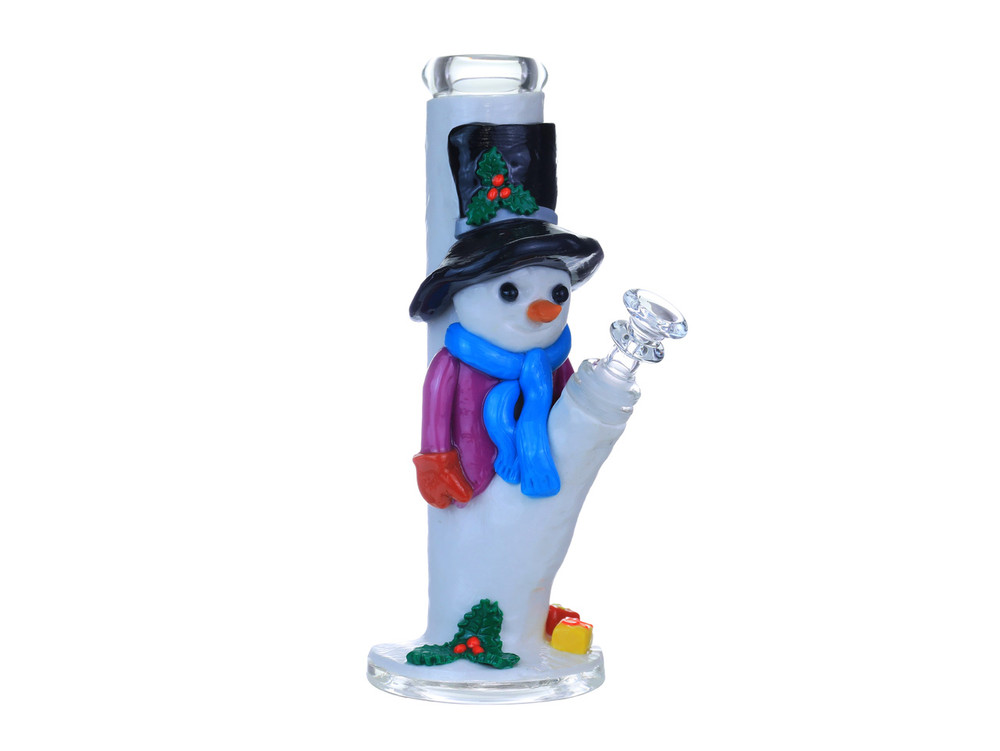 SNOWMAN HEAVY STRAIGHT WATERPIPE 9"