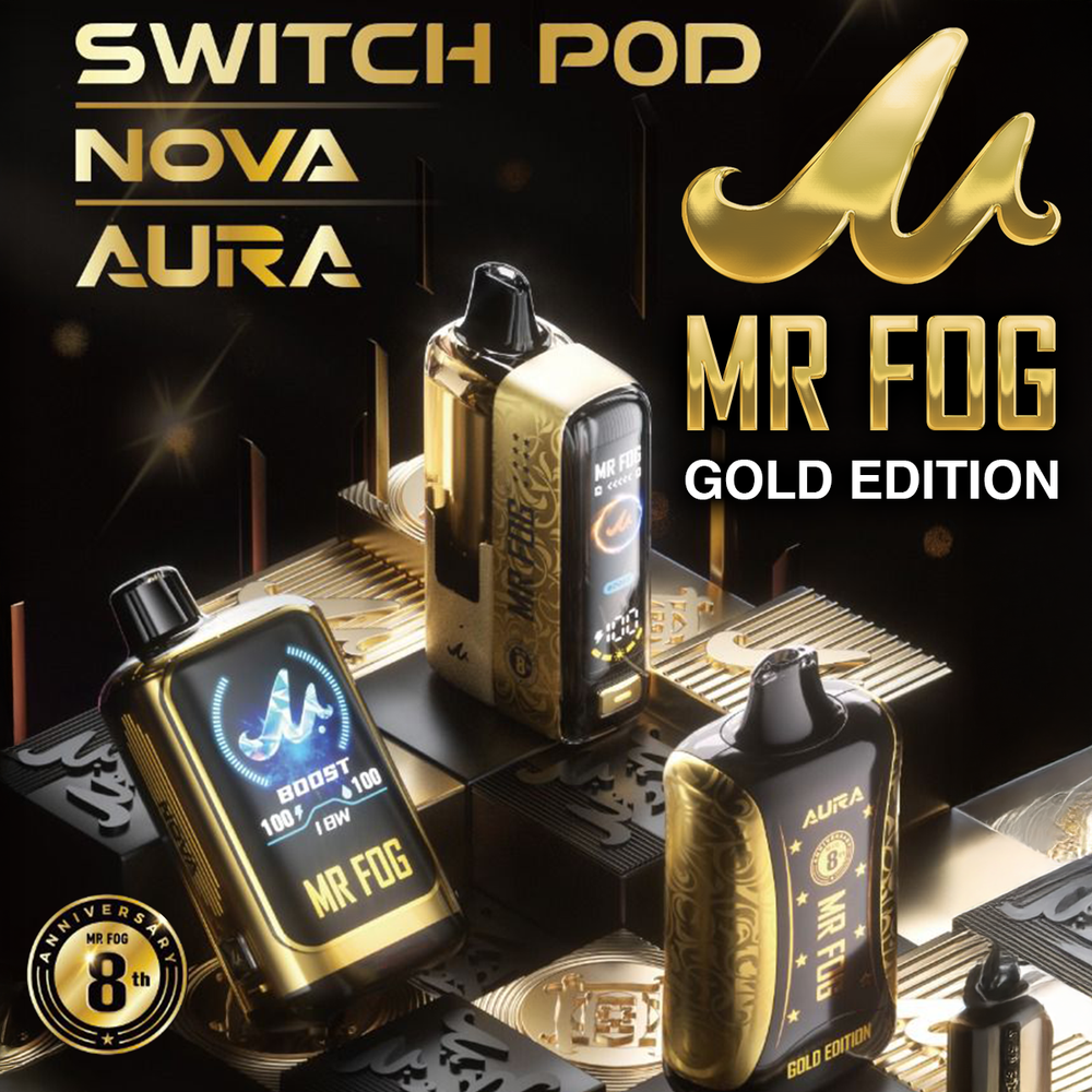 MR FOG AURA 60,000 PUFFS DISPOSABLE VAPE GOLD EDITION - DISPLAY OF 5