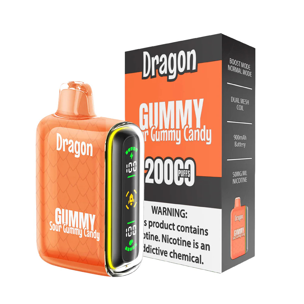 DRAGON 20,000 PUFFS DISPOSABLE VAPE - DISPLAY OF 5