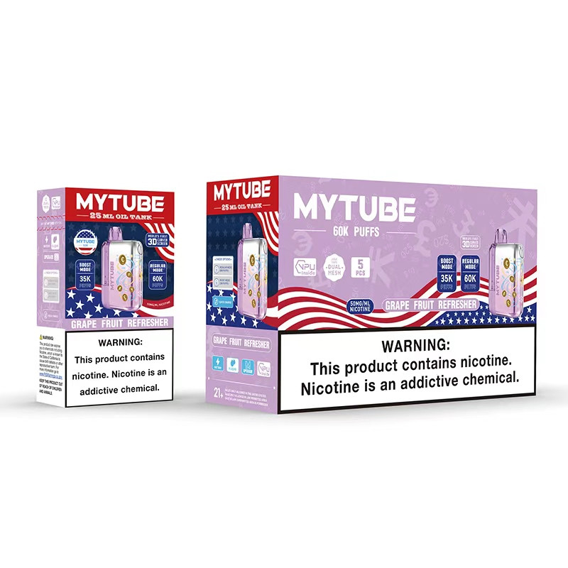 MYTUBE PLUS 60,000 PUFFS DISPOSABLE VAPE - DISPLAY OF 5