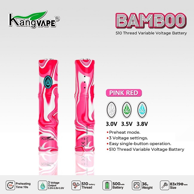 KANGVAPE 500mAh BAMBOO BATTERY - DISPLAY OF 10