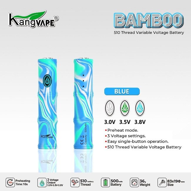KANGVAPE 500mAh BAMBOO BATTERY - DISPLAY OF 10