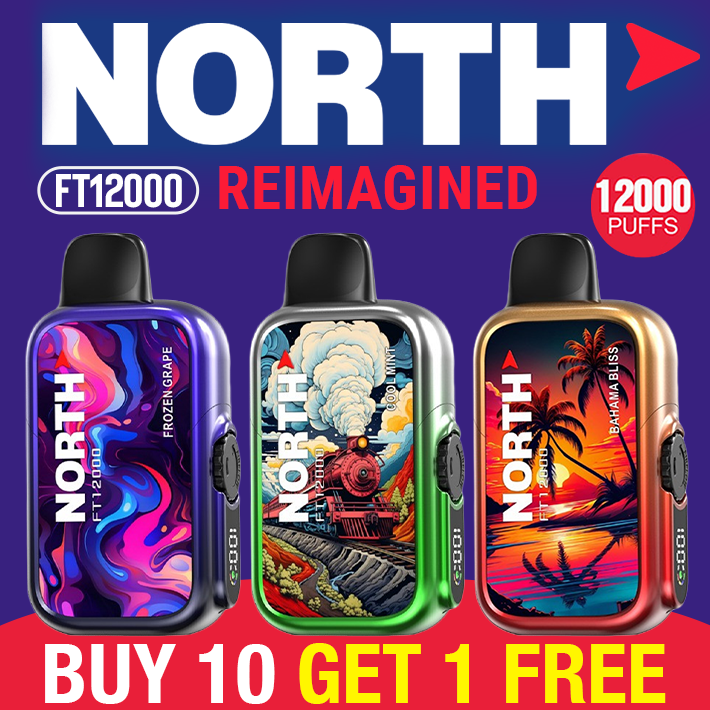 NORTH FT12000 REIMAGINED 12,000 PUFFS DISPOSABLE VAPE - DISPLAY OF 10