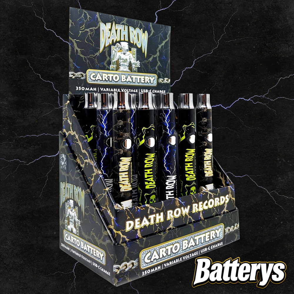 DEATH ROW RECORDS 350MAH 510 VV CARTO BATTERY - DISPLAY OF 15