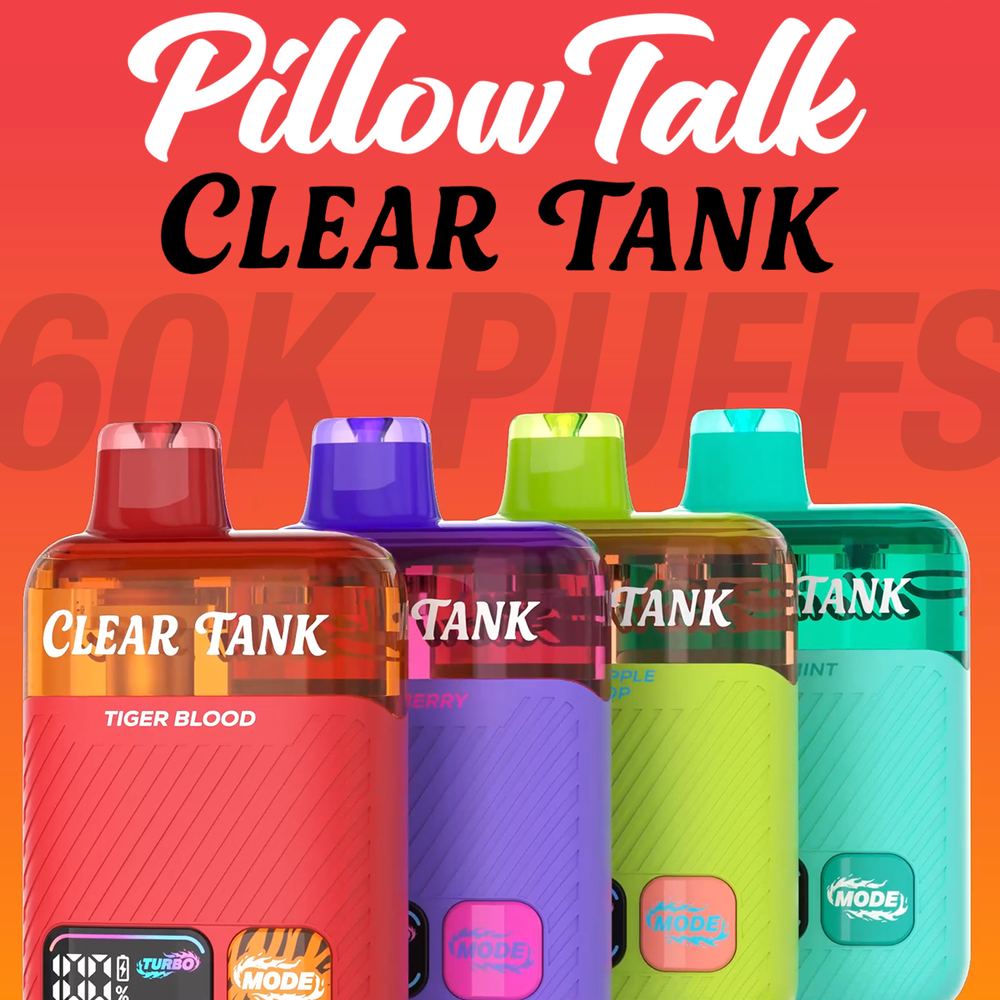 PILLOW TALK X CLEAR TANK 60,000 PUFFS DISPOSABLE VAPE - DISPLAY OF 5