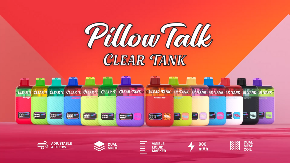 PILLOW TALK X CLEAR TANK 60,000 PUFFS DISPOSABLE VAPE - DISPLAY OF 5