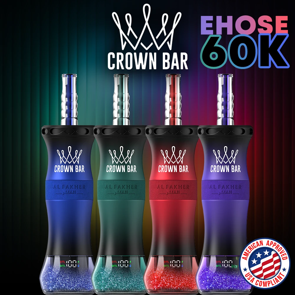 AL FAKHER CROWN BAR 60,000 PUFFS E-HOOSE X DISPOSABLE HOOKAH - DISPLAY OF 5
