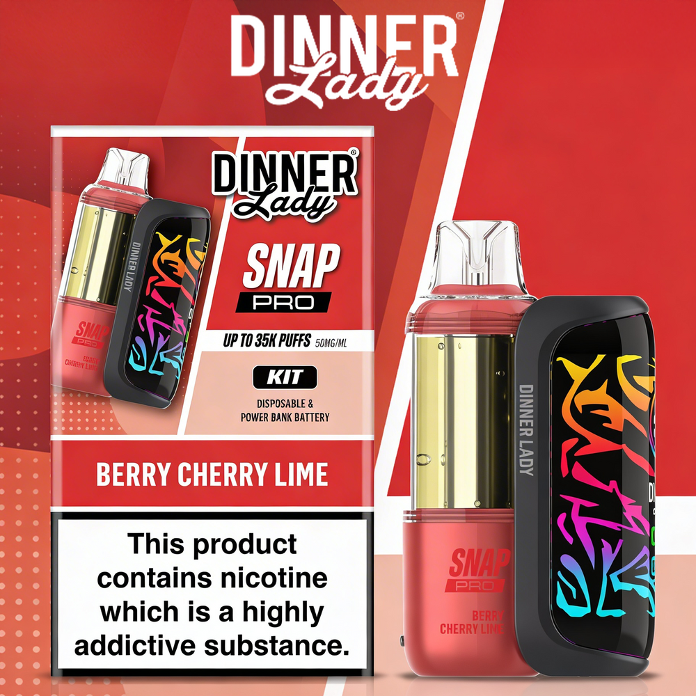 DINNER LADY SNAP PRO 35,000 PUFFS DISPOSABLE (FULL KIT) - DISPLAY OF 5