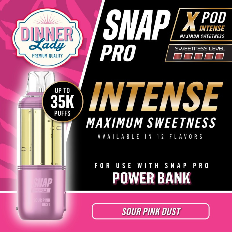 DINNER LADY SNAP PRO 35,000 PUFFS DISPOSABLE (POD ONLY) - DISPLAY OF 5