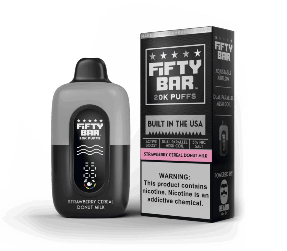 FIFTY BAR V2 BLK 20,000 PUFFS DISPOSABLE VAPE - DISPLAY OF 5