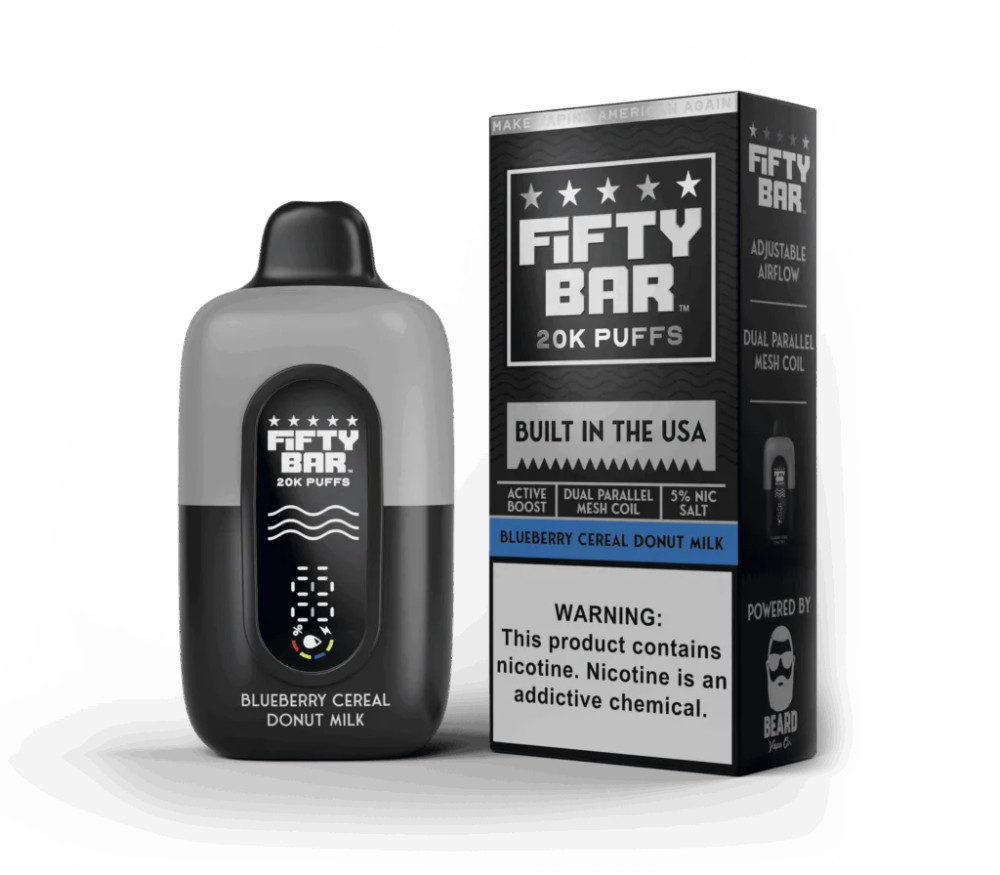 FIFTY BAR V2 BLK 20,000 PUFFS DISPOSABLE VAPE - DISPLAY OF 5