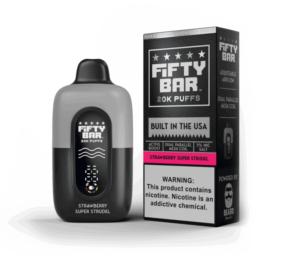 FIFTY BAR V2 BLK 20,000 PUFFS DISPOSABLE VAPE - DISPLAY OF 5