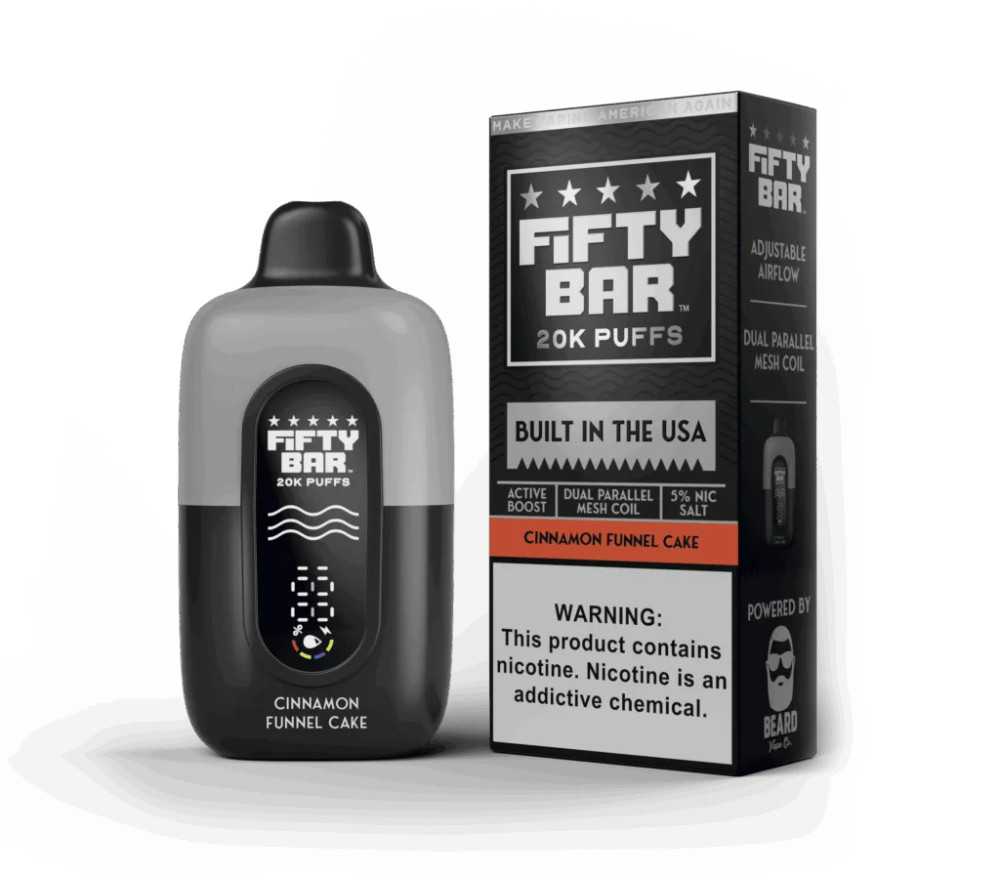FIFTY BAR V2 BLK 20,000 PUFFS DISPOSABLE VAPE - DISPLAY OF 5