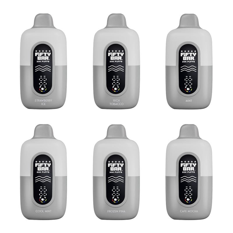 FIFTY BAR TEXAS EDITION 20,000 PUFFS DISPOSABLE VAPE - DISPLAY OF 5 (USA COMPLIANT VAPE)