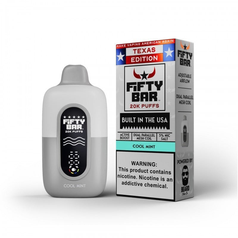 FIFTY BAR TEXAS EDITION 20,000 PUFFS DISPOSABLE VAPE - DISPLAY OF 5