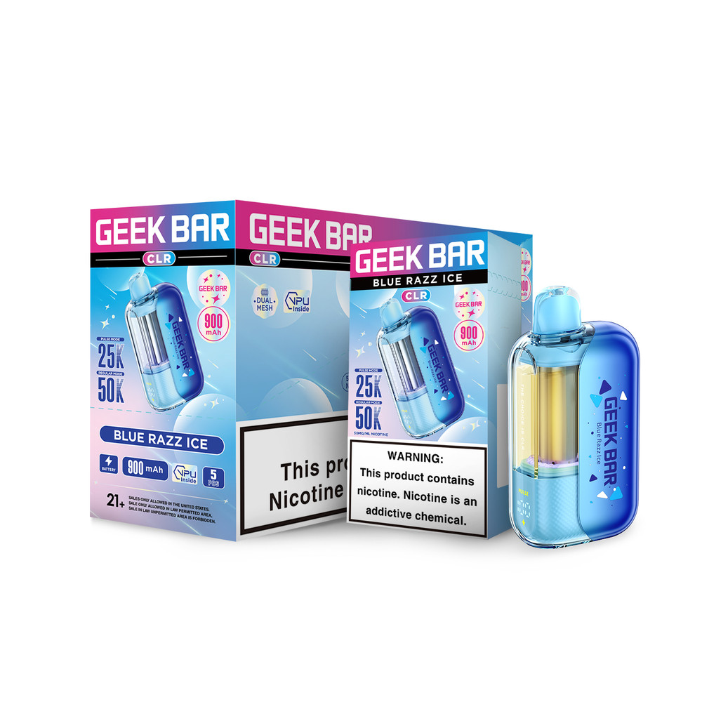 GEEK BAR CLR 50,000 PUFFS DISPOSABLE VAPE - DISPLAY OF 5