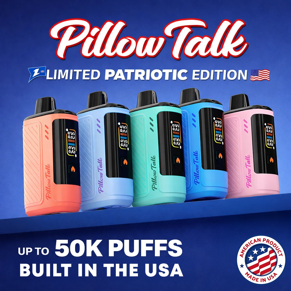 PILLOW TALK X PATRIOT EDITION 50,000 PUFFS DISPOSABLE - DISPLAY OF 5 (USA COMPLIANT VAPE)