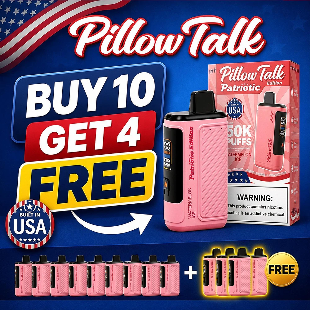 PILLOW TALK X PATRIOT EDITION 50,000 PUFFS DISPOSABLE - DISPLAY OF 5 (USA COMPLIANT VAPE)