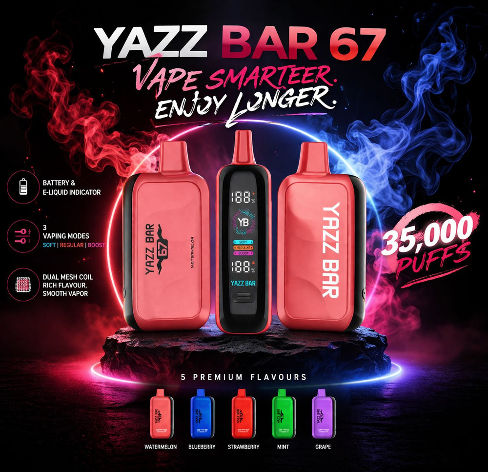 YAZZ BAR 67 35,000 PUFFS DISPOSABLE VAPE - DISPLAY OF 5