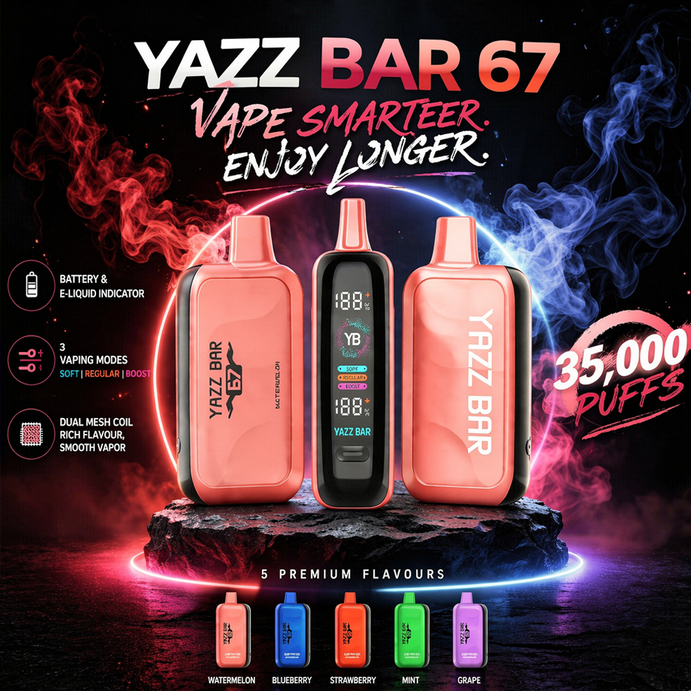 YAZZ BAR 67 35,000 PUFFS DISPOSABLE VAPE - DISPLAY OF 5