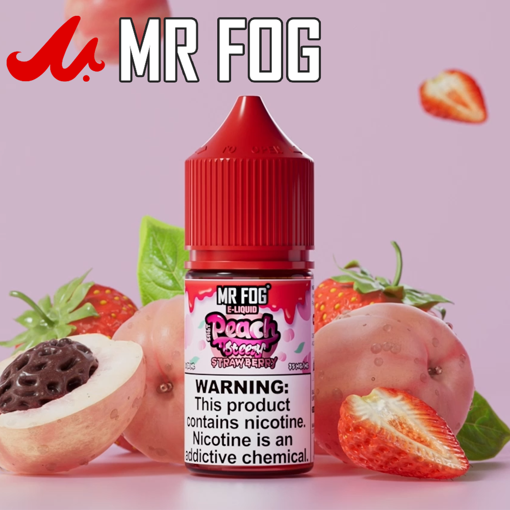 MR FOG E-LIQUID PEACH STEEZY SERIES 30ML - DISPLAY OF 6