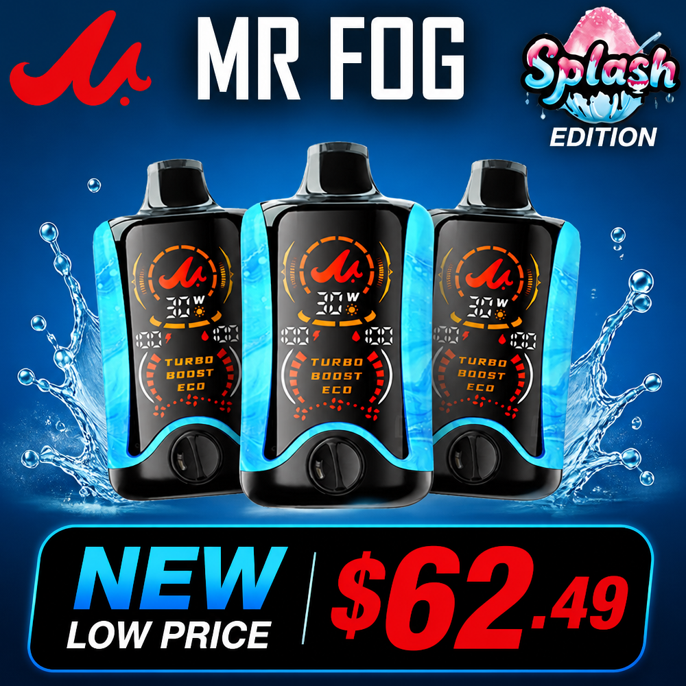 MR FOG AURA SPLASH 60,000 PUFFS DISPOSABLE VAPE - DISPLAY OF 5