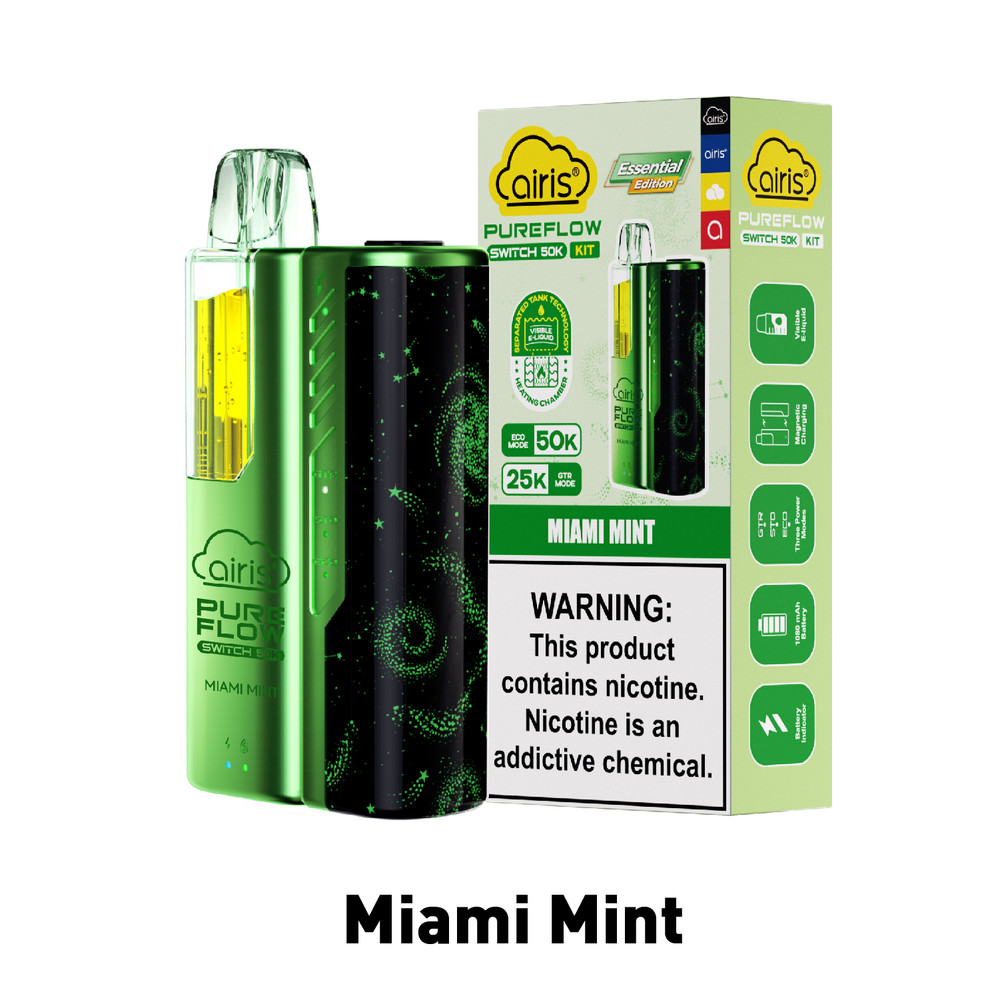 AIRIS PURE FLOW SWITCH 50,000 PUFFS DISPOSABLE VAPE - DISPLAY OF 5