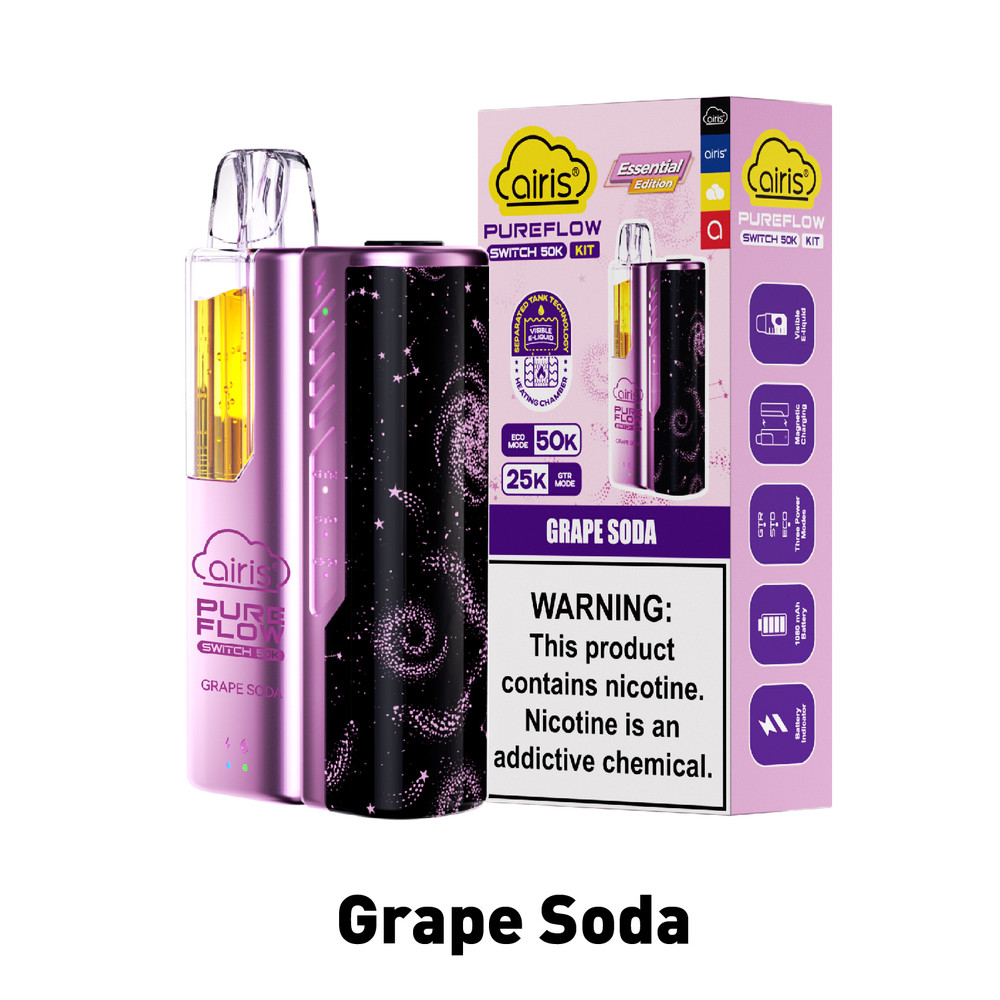 AIRIS PURE FLOW SWITCH 50,000 PUFFS DISPOSABLE VAPE - DISPLAY OF 5