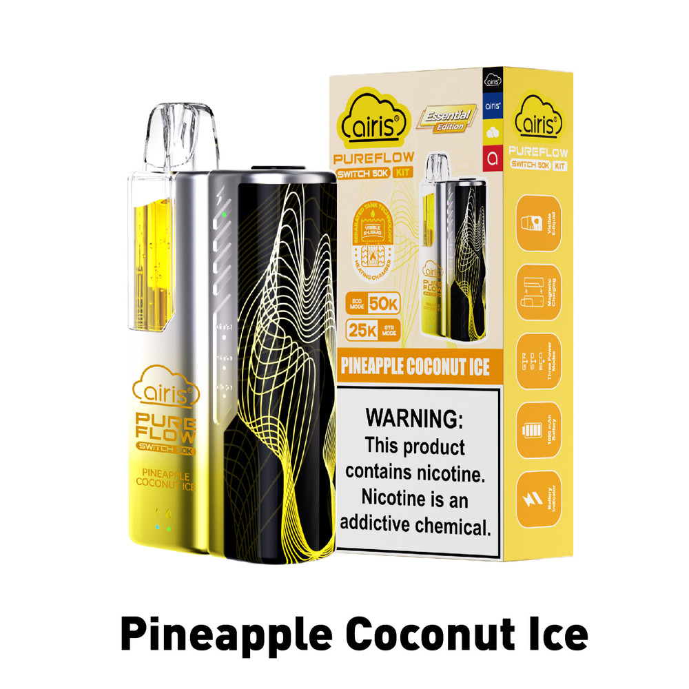 AIRIS PURE FLOW SWITCH 50,000 PUFFS DISPOSABLE VAPE - DISPLAY OF 5